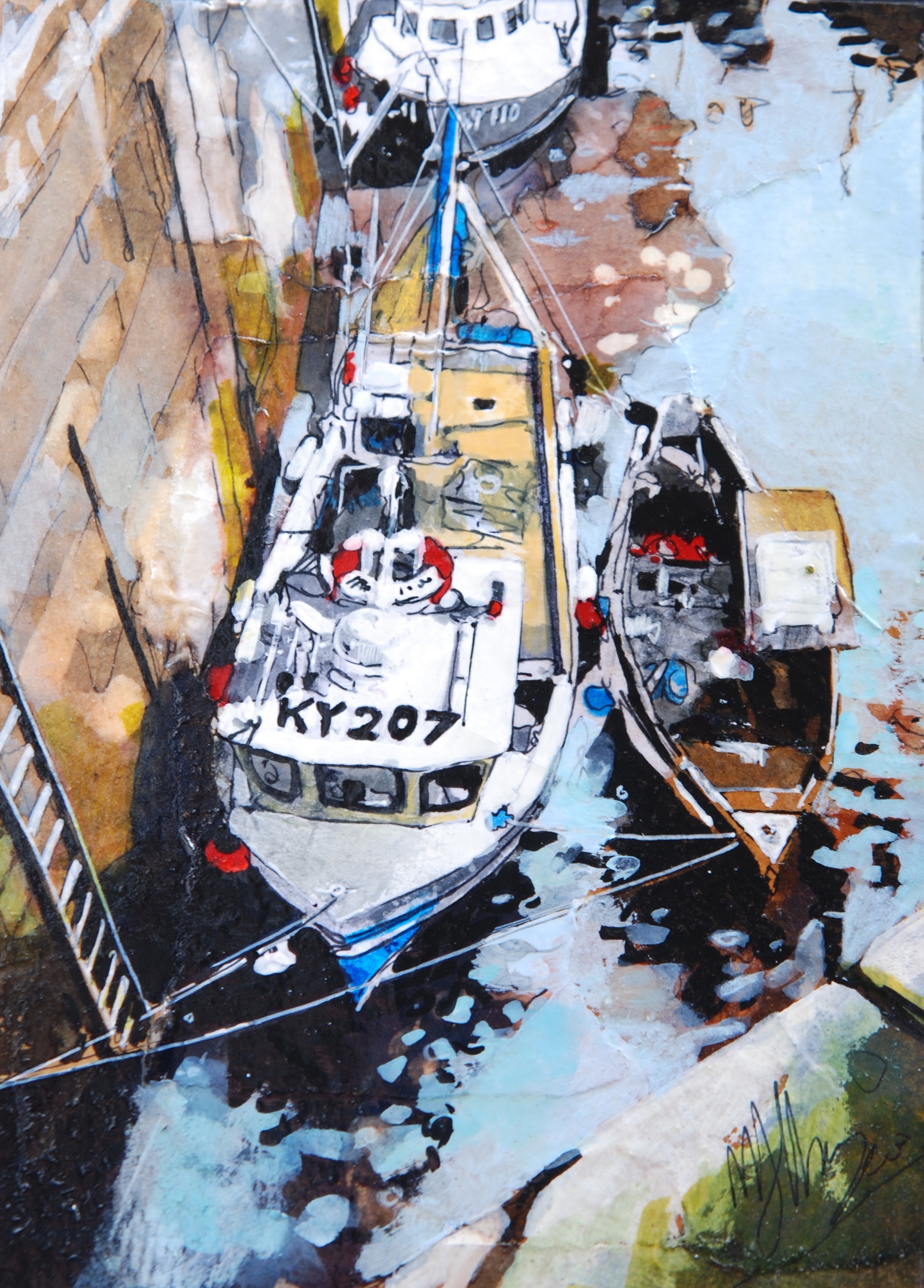 'Barges Awaiting Flood' by artist Malcolm Cheape